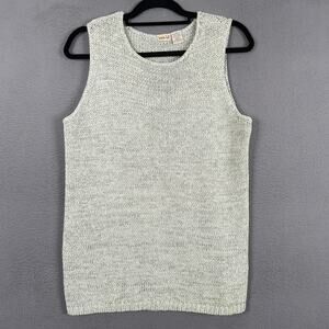 Linden Hill Sweater Vest Womens XL Green Open-Knit Sleeveless Beachy Casual